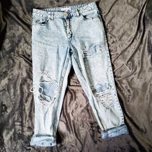 Acid Wash Boyfriend Jeans
